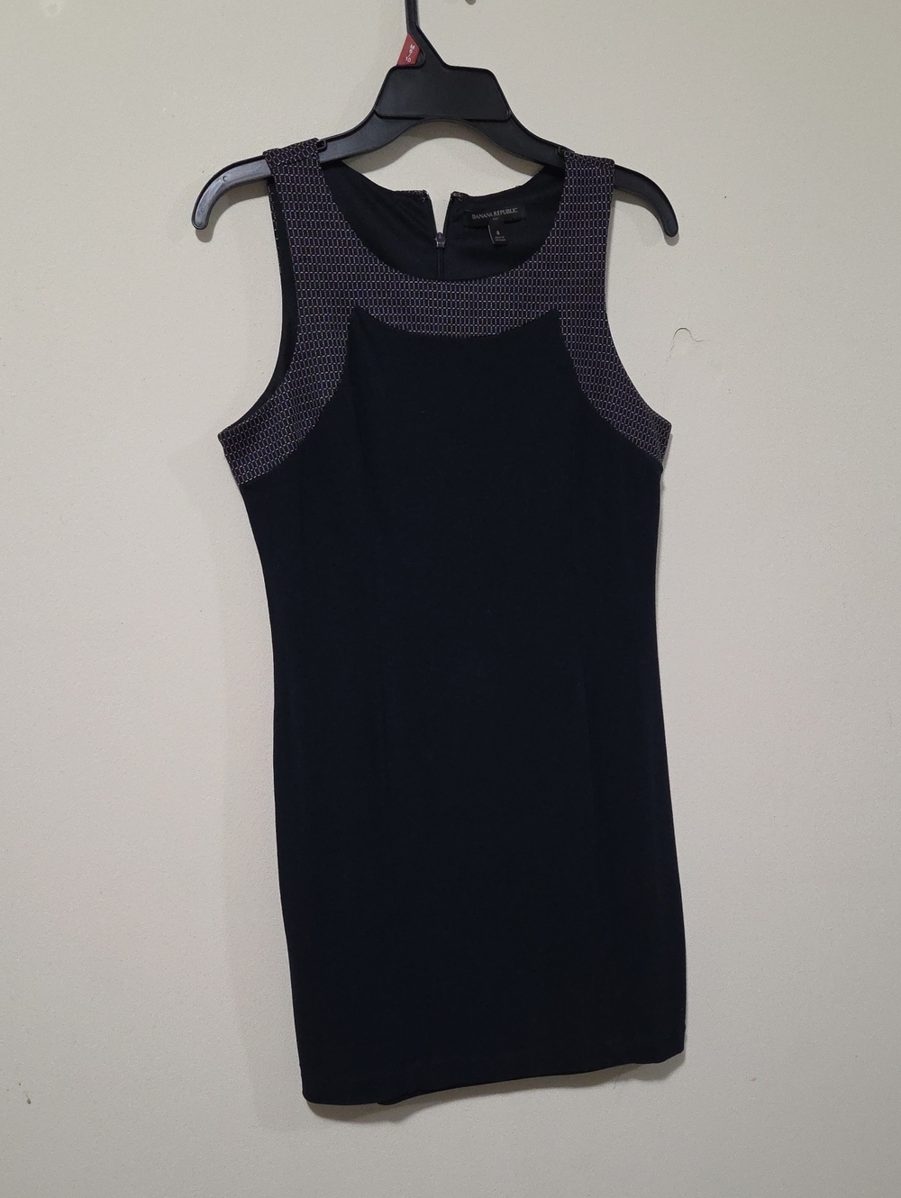 Banana Republic Dark Navy Mini Dress with Textured Gray Trim